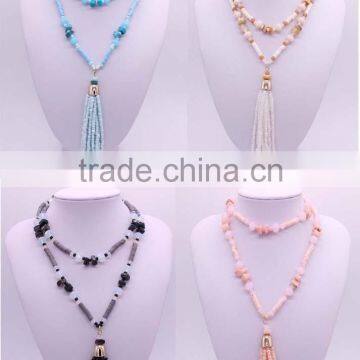 Trendy simple beads design necklace tassel sweater chain necklace NK-1018