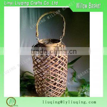 Round rustic candle lanterns/Rattan wicker lantern Handled