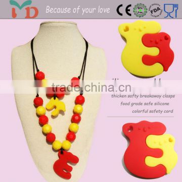 BPA free silicone wholesale trendy jewelry heart pendant