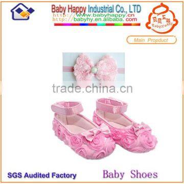 2014 baby dress shoes with headband