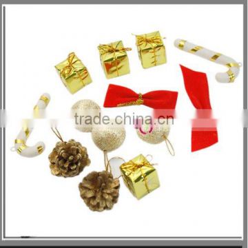 Gift-box/Ball/Pineal Christmas Tree Ornaments Kit Golden