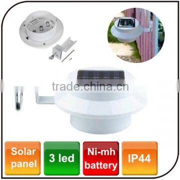 Outdoor 3 led ABS garden sink gutter light waterproof led solar fence light