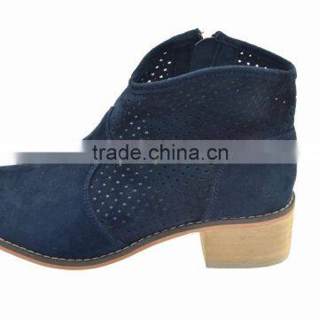 High Quality Platform Square Heel Ankle Boots Woman,hollow Out Suede Boots