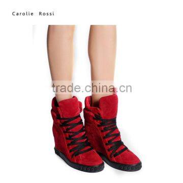 Young height increasing shoes high ankle brand sport shoes with lace