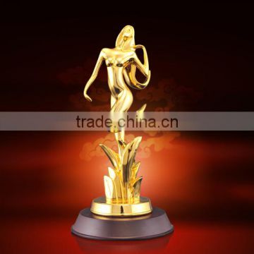 Hot Sales!!Plating Gold Hot Sexy Girl Dancing Trophy