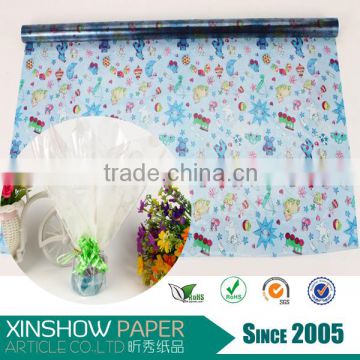 Christmas wrapping paper flower/printed bopp film christmas home decor