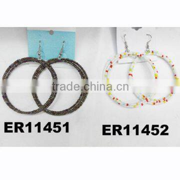 fancy hoop dangle seed bead earrings wholesale