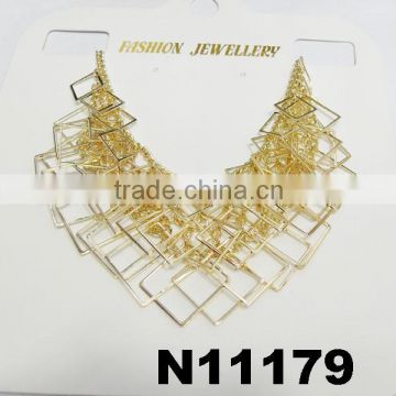 fashion rectangle shaped statement necklace gold necklaces jewelry 2015