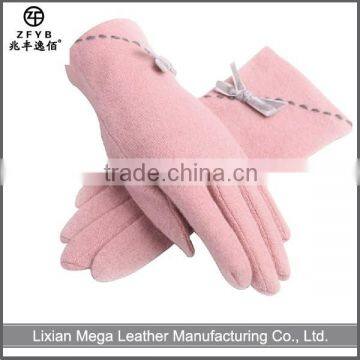 China Wholesale Custom Pink girls Wool Gloves