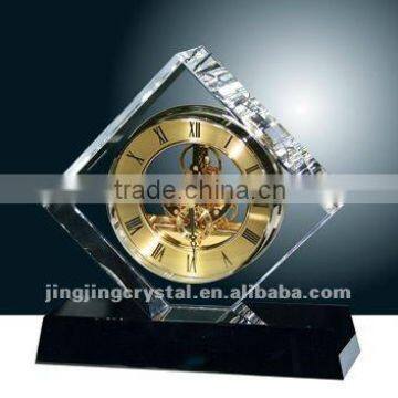 Cube large crystal gold clock