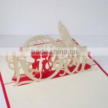 Couple fall in love 3d hand made greeting card