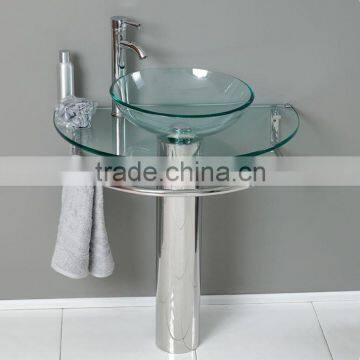 Floor standing style simple glass vanity