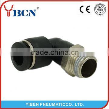 Pneumatic plastic fittings PL plastic push in fitting pneumatic valve connector black fitting