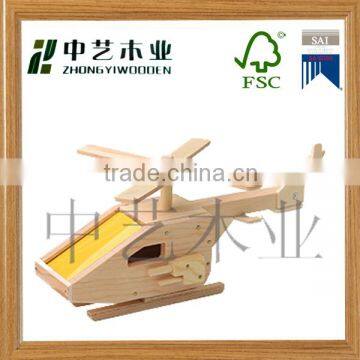 OEM Eco-friendly Assembled Unfinished Pine Small Wooden Plane Toys photo-4