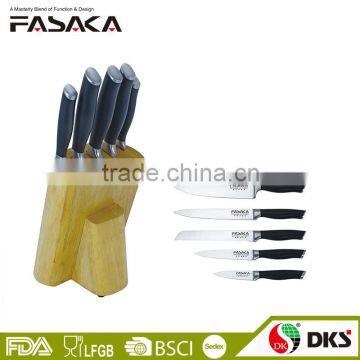 6 PCS Stainless Steel Kitchenware kitchen chef Knife set with wooden block KF1301