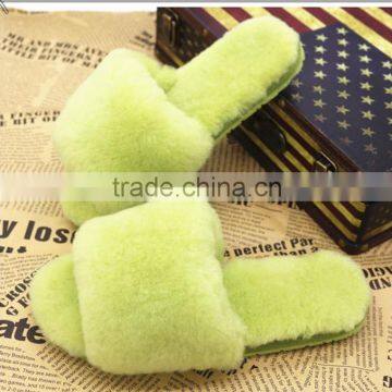 Fashion slipper fur woman short custom bedroom slipper