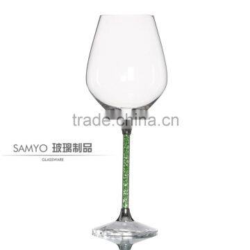 SAMYO Handcrafted Fashion Home White Wine Glass With Red and Purple Color Decoration photo-2