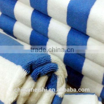 white and blue stripes yarn dyed pool towel 600gsm