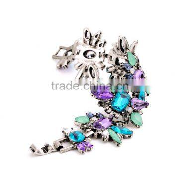 Cheap Decorative Bling Bridal Hair Accessories Colorful Crystal Connector J11028