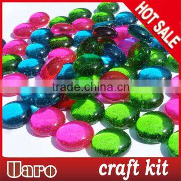 Bright color glass stone pebble for DIY gift materials