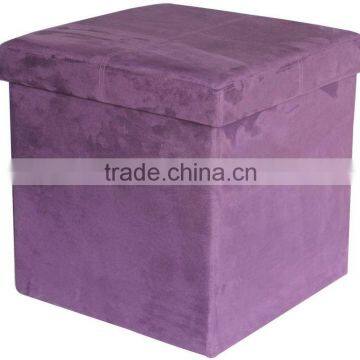 Purple Suede folding pouf