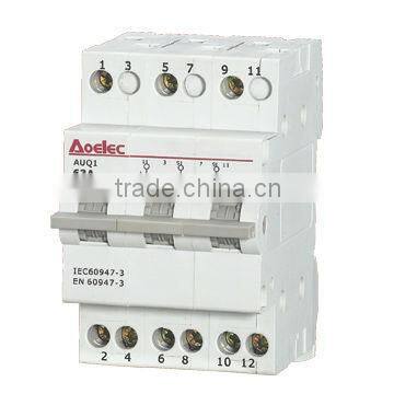 AUQ1 din rail mounting 6A Manual Changeover Switch