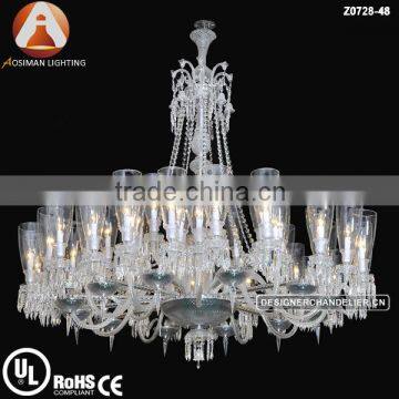 48 Light Baccarat Big Chandelier for Hotel Decoration