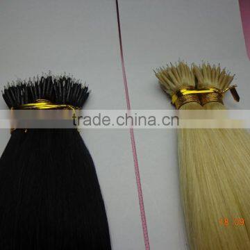 Double Drawn 100% brazilian hair Black and Blond Nano Ring Hair Double Drawn Hair Extensions