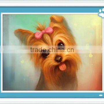 small size main artwork with resin stone drilled cute little dog diamond Painting