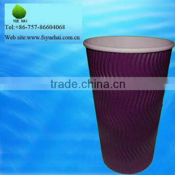 12 oz disposable ripple wall paper cup for hot coffee