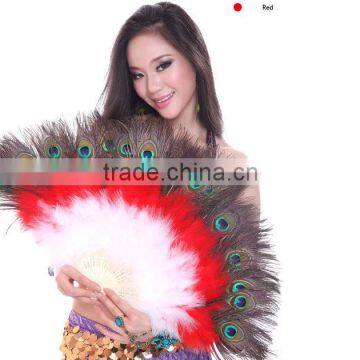 Nice Belly Dance Ostrich Feather Fan , Feather Fans for Dance