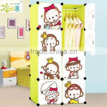Plastic baby cartoon picture cheap folding wardrobe closet