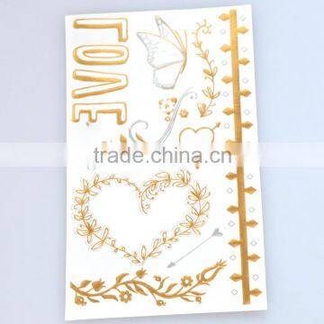 Custom Dazzling Gold Water Transfer Tattoo Sticker Flash Gold Body Art Tattoos Fake Jewelry Tattoos Manufacturer photo-4