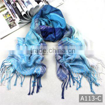 A113-C High quality cheap custom lady fashion woman jacquard scarf