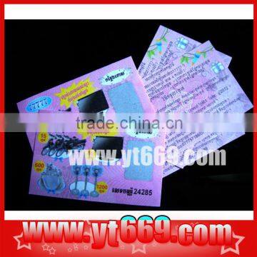 paper lottery scratch card