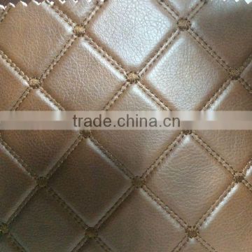 PVC synthetic leather sponge upholstery usage with metallic color