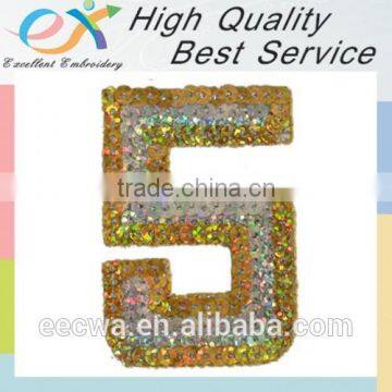 Hot Sale Iron-on Number Sequins Embroidery Patch photo-5