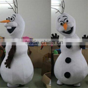 Hot sale lovely snowman olaf mascot costume for adult