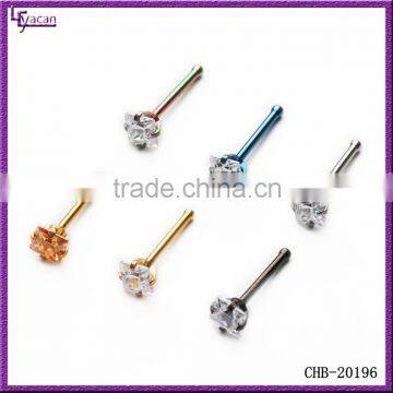 Piercing Wholesale 316L Surgical Steel Custom Stone Paved Nose Bone Unique Nose Studs