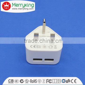 Modern design colorful dual port 5v 2.4a USB charger