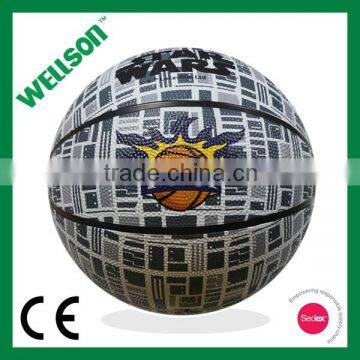 Team logo printed rubber basketball