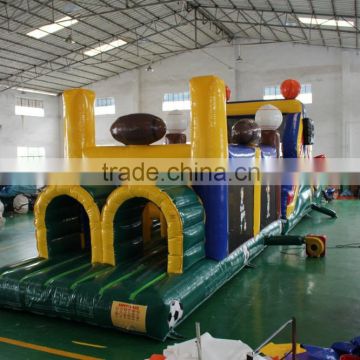 Hot sale giant blue inflatable obstacle course toys for kids and adults for commercial use