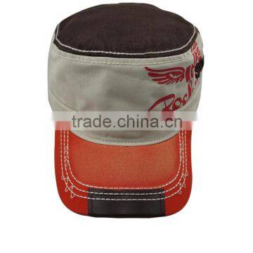 Washed Army Cap/flat Top Cap/military Cap With Bold Thread and Custom Logo