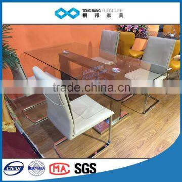 TB china furniture export 1.8m glass dining table 8 chairs set