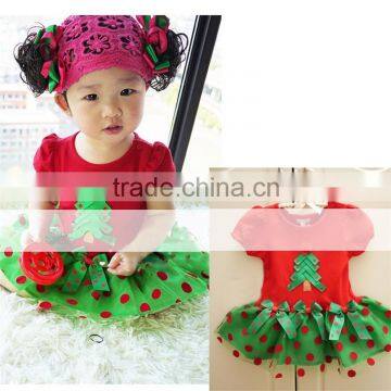 red Christmas dress 1 pcs nature fiber baby christmas clothes