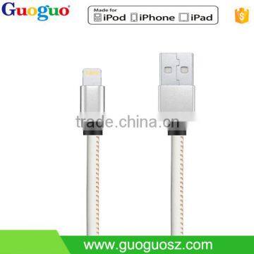 Original MFi Cables FOR IPHONE PU Leather Cables Lighting 8 Pin USB Connector Cable