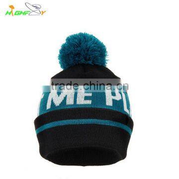 2015 wholesale/new style top quality colorful kniting Stripe Bobble Hat/Custom Beanie Hat With Top Ball/Pom Beanie