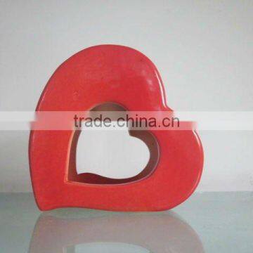 red ceramic heart oil burner