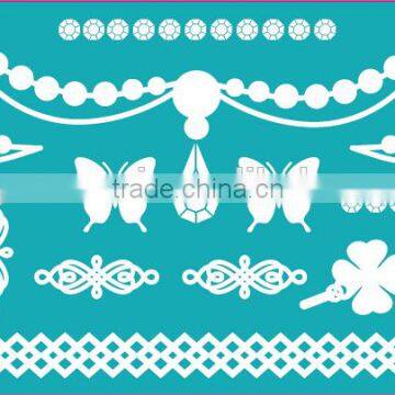 Temporary White Body Jewelry Tattoo Sticker