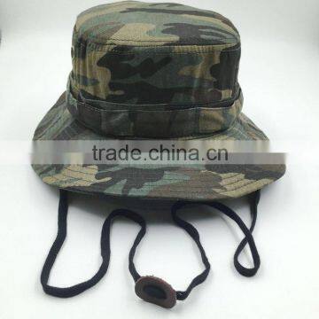 Custom Design Outdoor Fisherman Safari Camo Bucket Hat With String photo-3